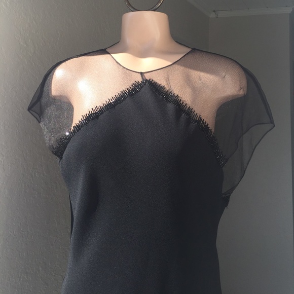 Jackie Rogers Black silk crepe Cocktail Dress 10 - Picture 3 of 4